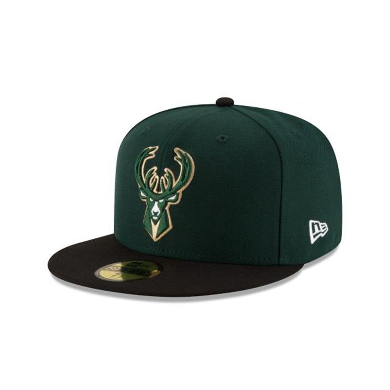 NBA Milwaukee Bucks 2tone 59Fifty Fitted (PNA4243) - Green New Era Caps